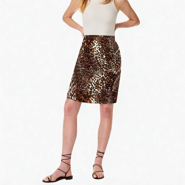 Double-sided silk pleated skirt classic high waist
