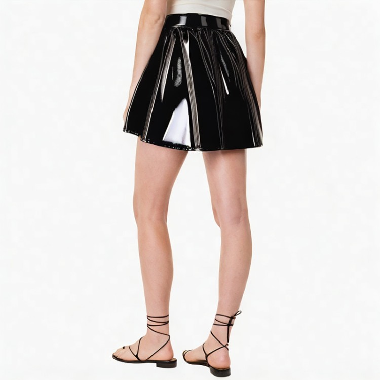 Sexy short skirt high waist slit tight black