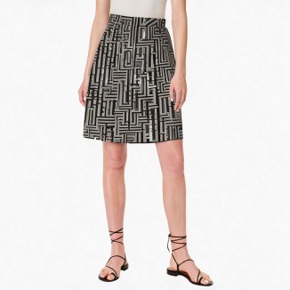 High-end A-line printed skirt for women