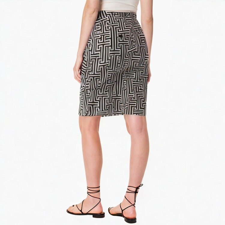 High-end A-line printed skirt for women