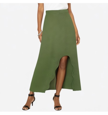 Fashion slit knitted skirt retro stretch