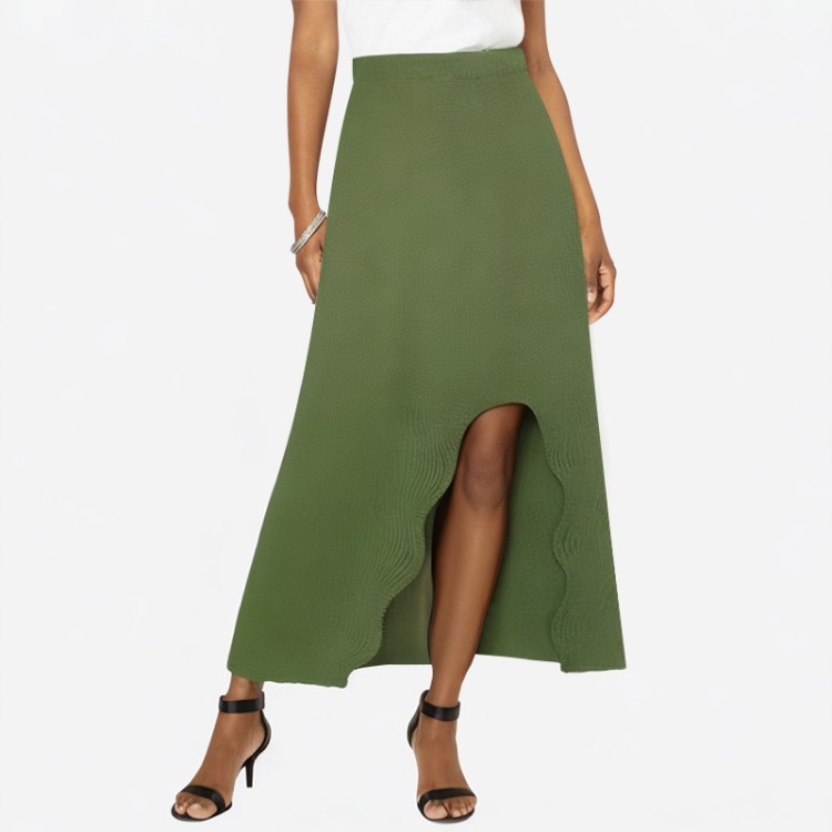 Fashion slit knitted skirt retro stretch