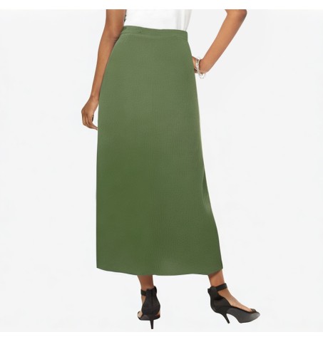 Fashion slit knitted skirt retro stretch