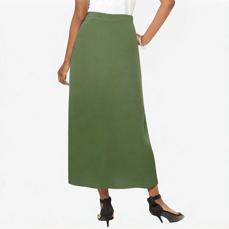 Fashion slit knitted skirt retro stretch