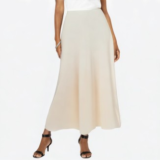 Casual elastic waist satin skirt