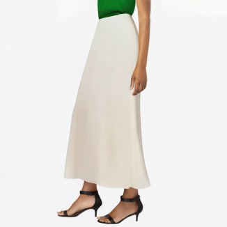 Casual elastic waist satin skirt
