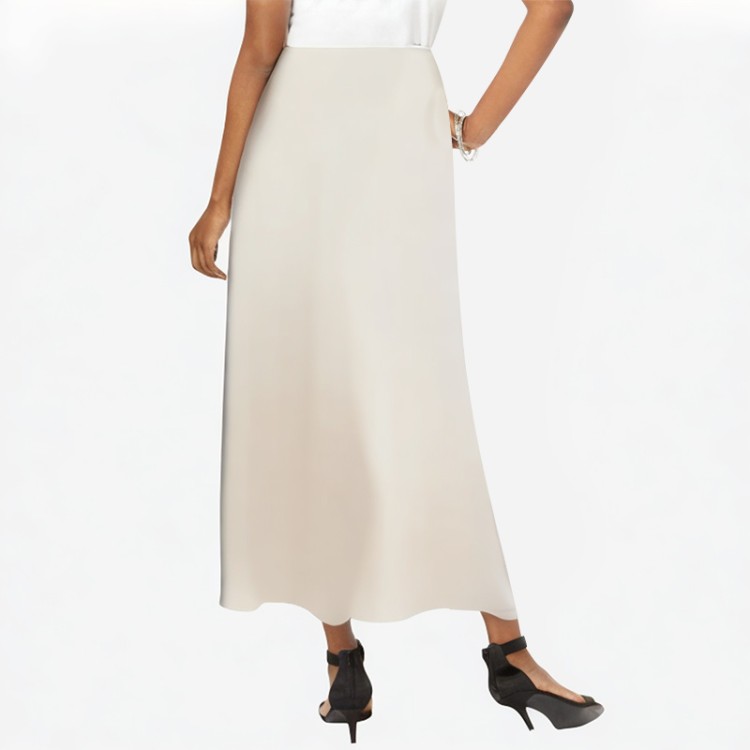 Casual elastic waist satin skirt
