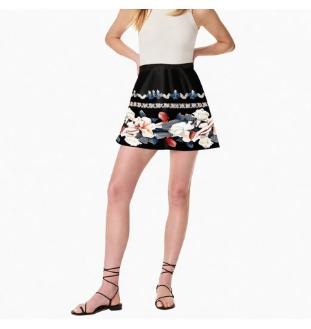 Holiday beach skirt polyester printed skirt