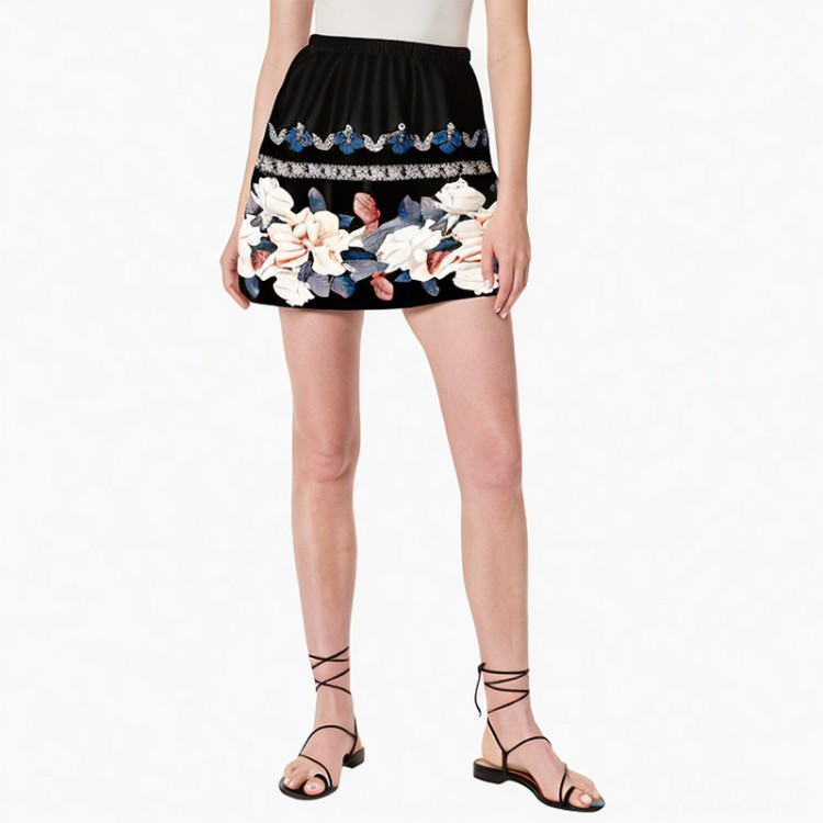 Holiday beach skirt polyester printed skirt