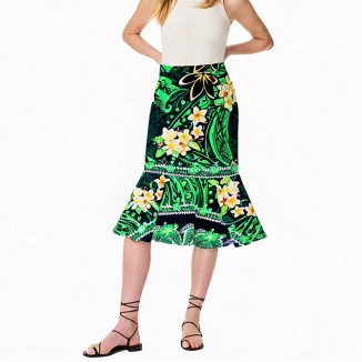 Mermaid skirt style Hawaiian print women's skirt