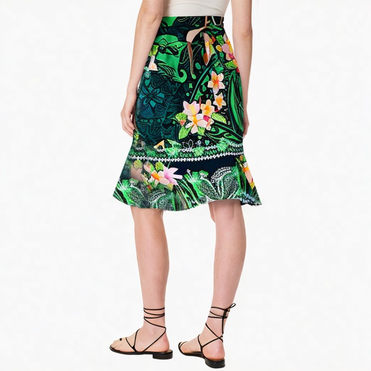 Mermaid skirt style Hawaiian print women's skirt