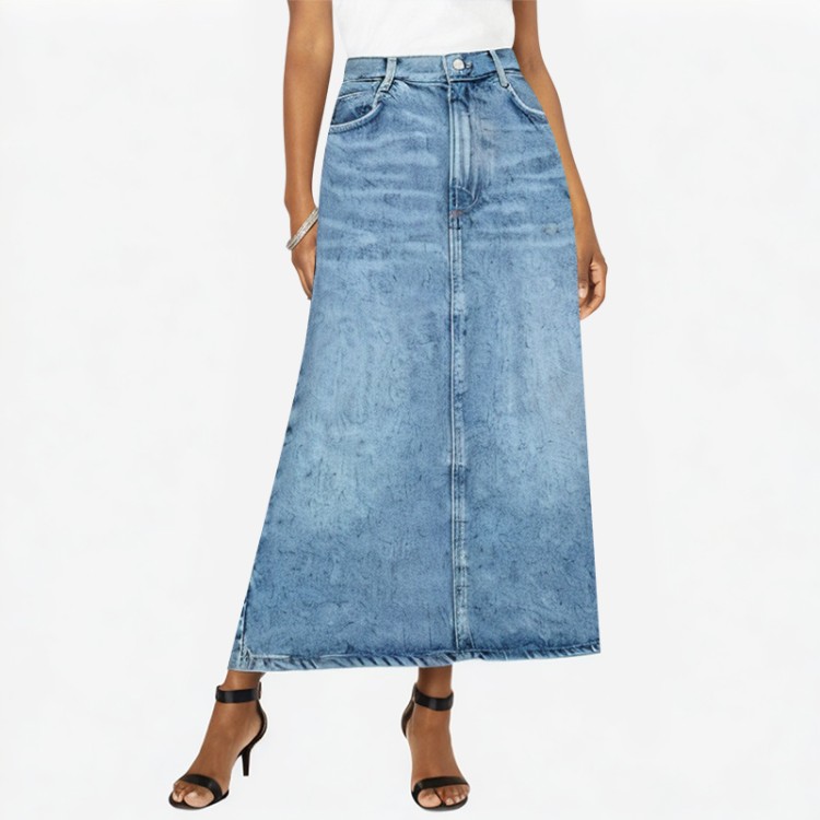 Casual retro slim zipper long skirt