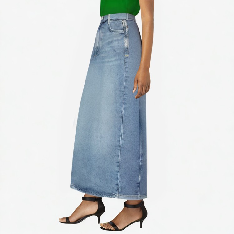 Casual retro slim zipper long skirt