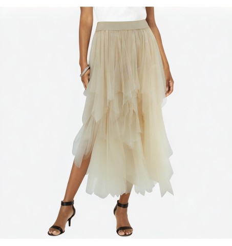 irregular tulle skirt fashionable mesh ballet skirt