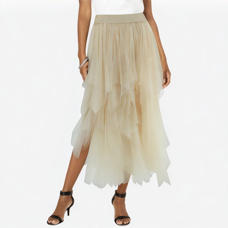 irregular tulle skirt fashionable mesh ballet skirt
