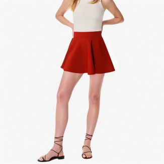 Solid color retro skirt elegant high waist sexy