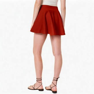 Solid color retro skirt elegant high waist sexy