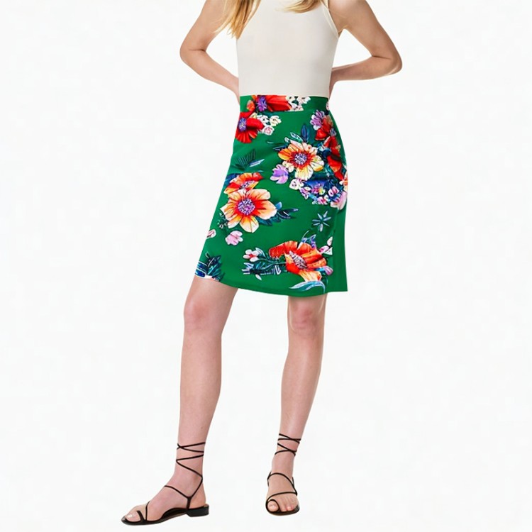 plaid skirt print high waist skirt