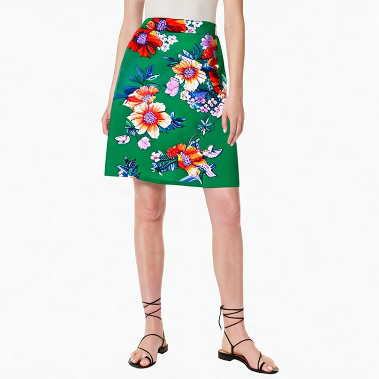 plaid skirt print high waist skirt