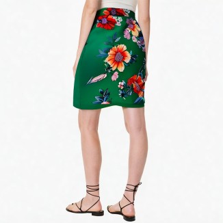 plaid skirt print high waist skirt