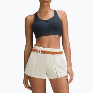 White soft belt casual pants