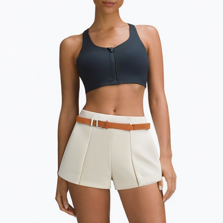 White soft belt casual pants