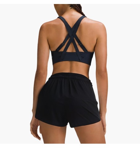 Black breathable cotton sports shorts
