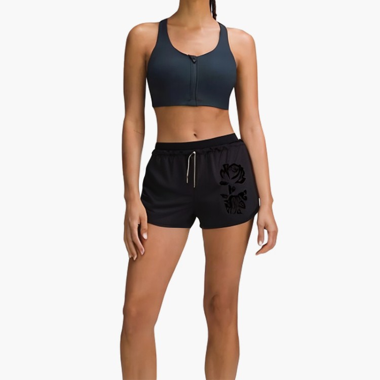 Black breathable cotton sports shorts