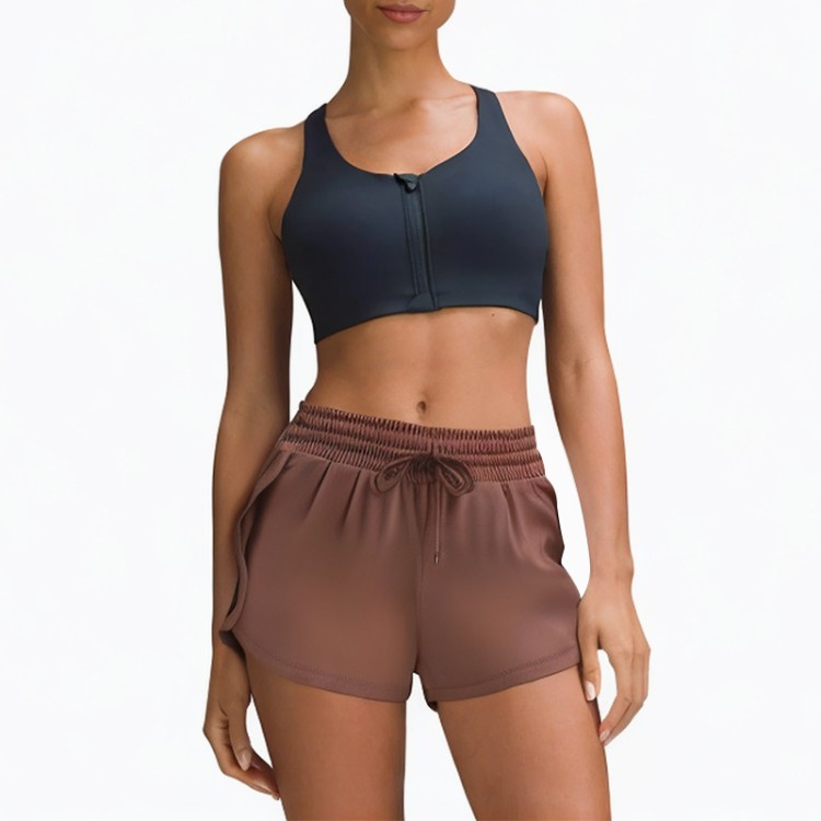 High waist drawstring elastic band casual shorts