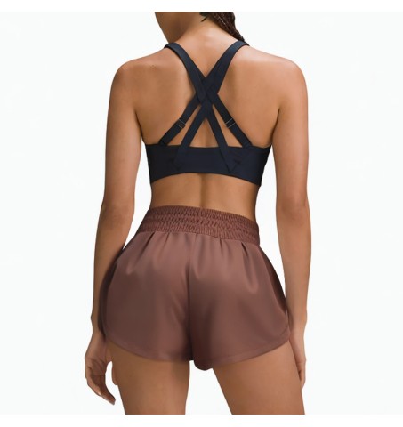 High waist drawstring elastic band casual shorts