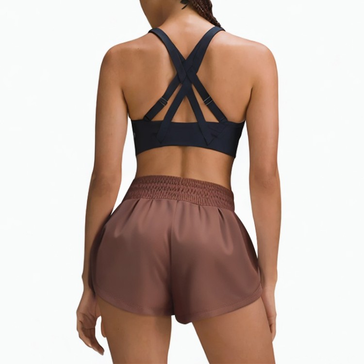 High waist drawstring elastic band casual shorts