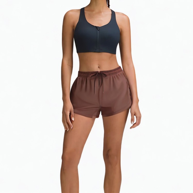 High waist drawstring elastic band casual shorts