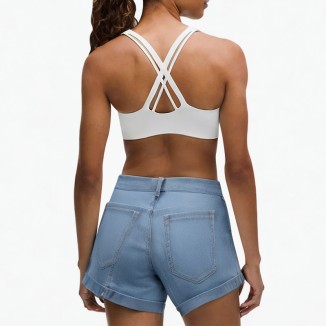 button high waist slim denim shorts