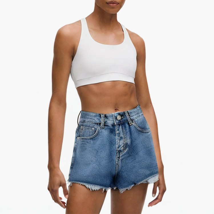 mid-waist street style denim shorts