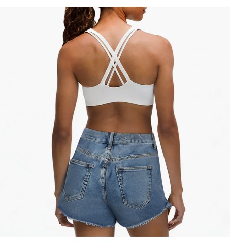 mid-waist street style denim shorts