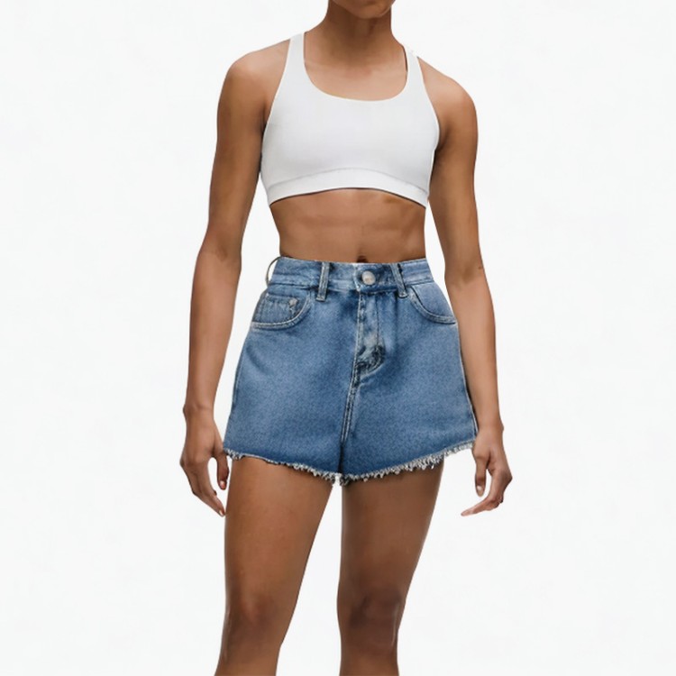 mid-waist street style denim shorts