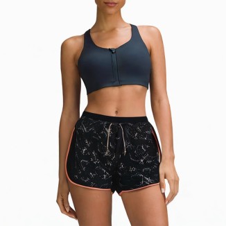 black breathable drawstring sports shorts