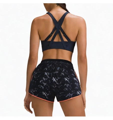 black breathable drawstring sports shorts