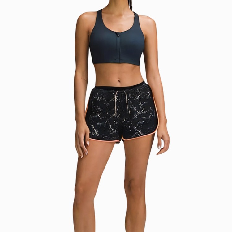 black breathable drawstring sports shorts