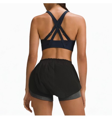 High waist breathable printed sports shorts