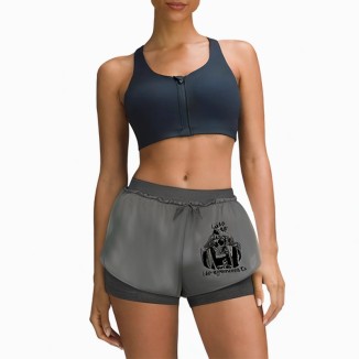 Gray pattern printed sports shorts