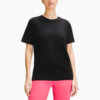 Black slim round neck T-shirt