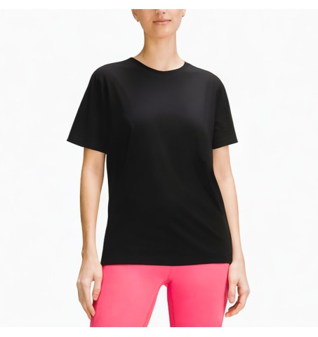 Black slim round neck T-shirt