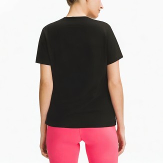 Black slim round neck T-shirt