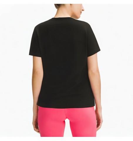 Black slim round neck T-shirt
