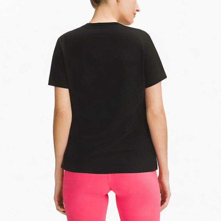 Black slim round neck T-shirt