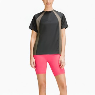 Zipper round neck hiking t-shirt