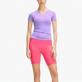 V-neck solid color slim sexy T-shirt