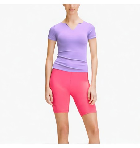 V-neck solid color slim sexy T-shirt