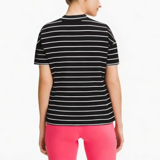 horizontal striped black comfortable T-shirt